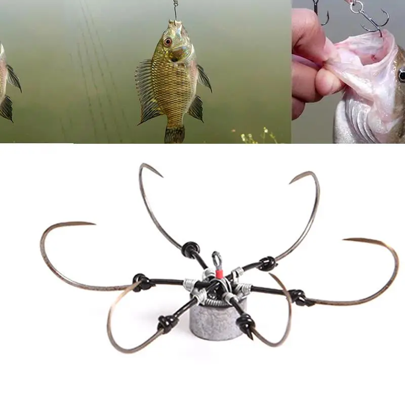 

Crab Hook with 6 Hooks Carbon Steel Fishing Tackle Fishing Hooks Lures Bait Hooks Fishing Accessories