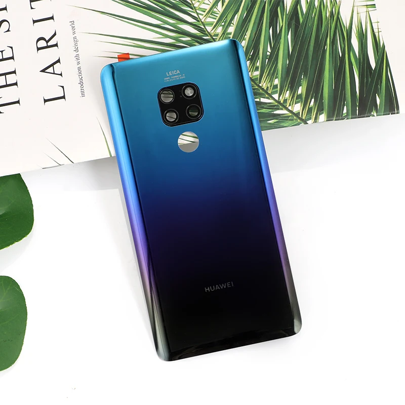 Официальный корпус батареи крышка для huawei mate 20 Pro Чехол из закаленного стекла задняя запасная часть для huawei mate 20 Pro - Цвет: Blue