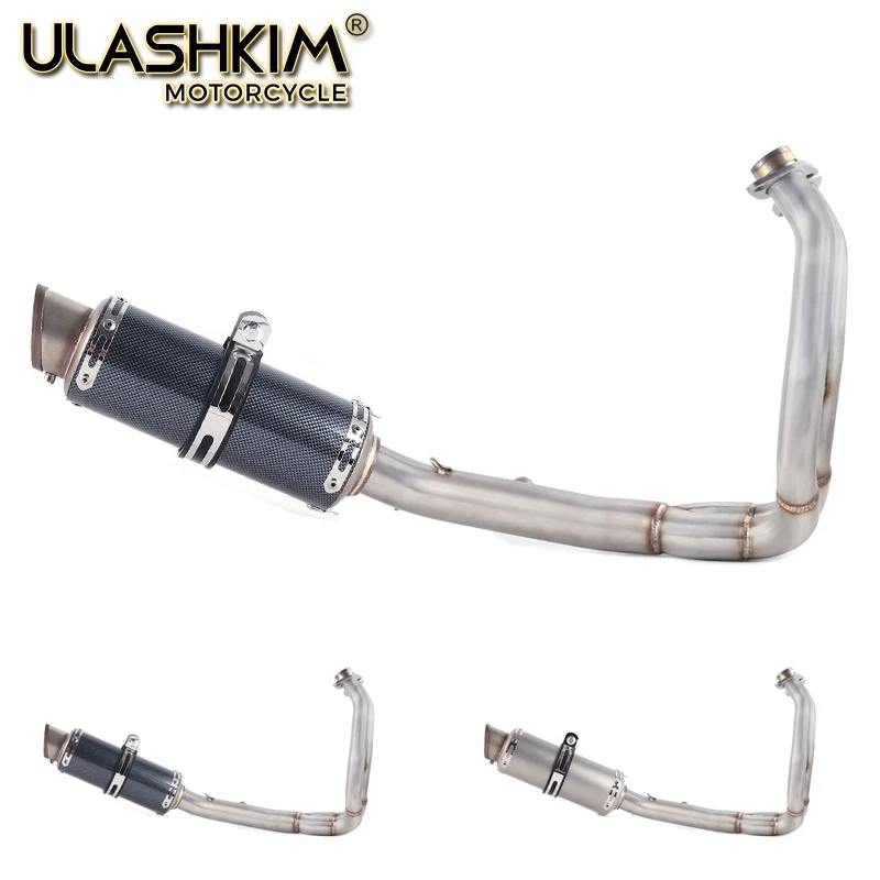 

Motorcycle Full Exhaust Muffler Middle Link Pipe Full System Slip On For kawasaki ER6N ER6F NINJA650R Ninja650 Z650 2012-2016
