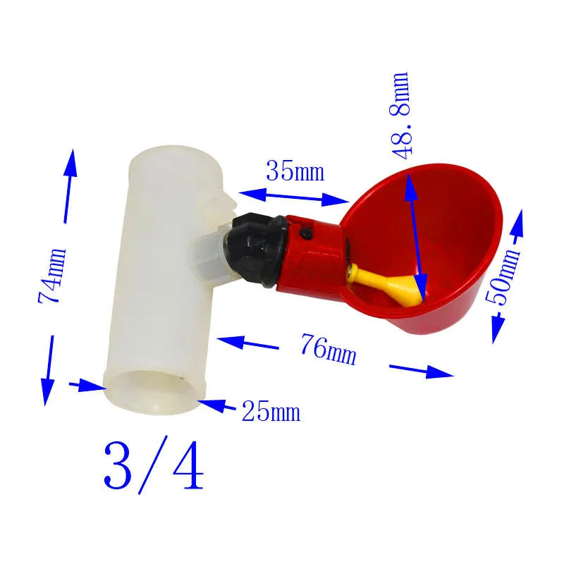 50 комплектов Автоматическая Питьевая чашка курица поилка перепелиная ниппель поилка нить поилка желтая миска для воды новейший разъем 20 мм/25 мм