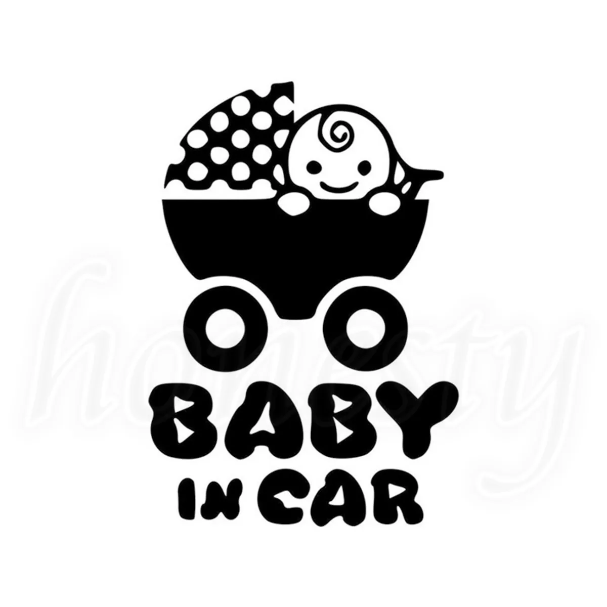 BABY IN CAR Car Vinyl Decal Van Bumper Laptop Sticker PC Window Glass