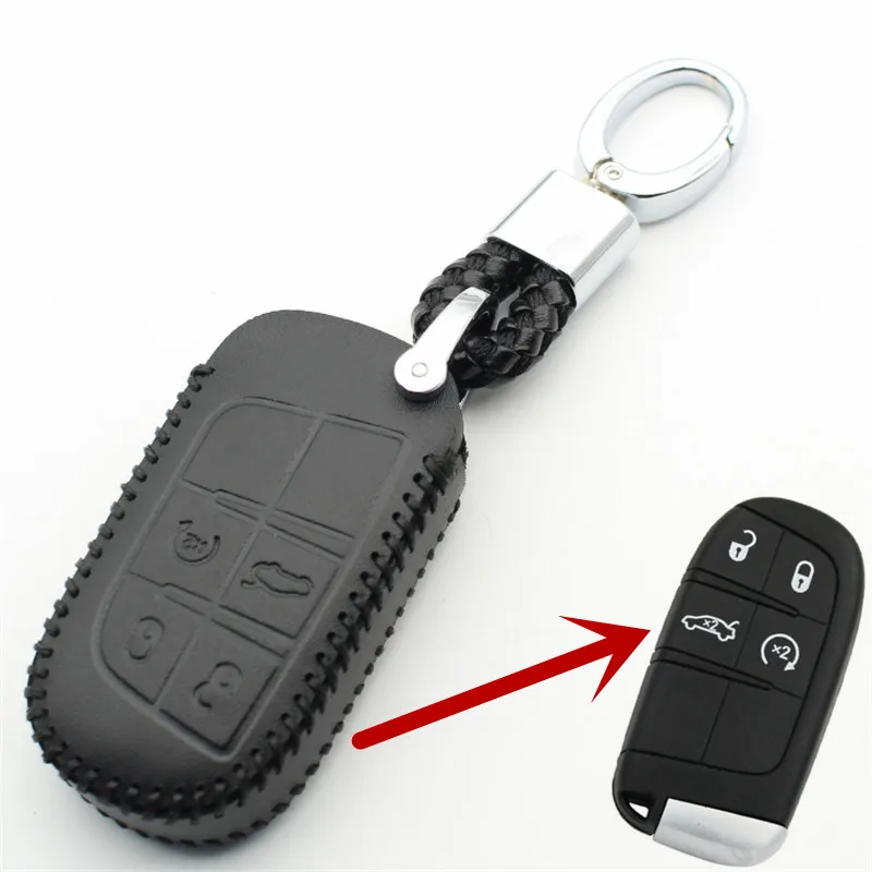 FLYBETTER брелок из натуральной кожи 4 чехол для ключей с кнопками Jeep Grand