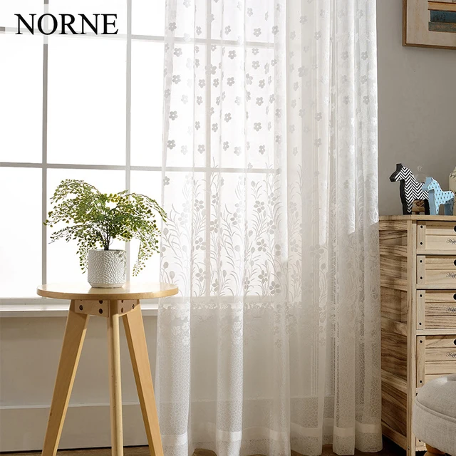 NORNE Blanc Sheer Fenêtre Rideau Panneaux Rideaux pour Chambre Salon ... NORNE Blanc Sheer Fenêtre Rideau Panneaux Rideaux pour Chambre Salon ...