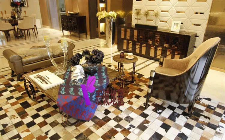 

2018 Бесплатная доставка 1 шт. 100% натуральная коровья кожа Алмазный ковер ручной работы