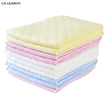 

10pcs Washable Reuseable Baby Cloth Diapers Nappy Inserts Organic Cotton 3 Layers 46*17cm For Infant Newborn Cloth Diaper