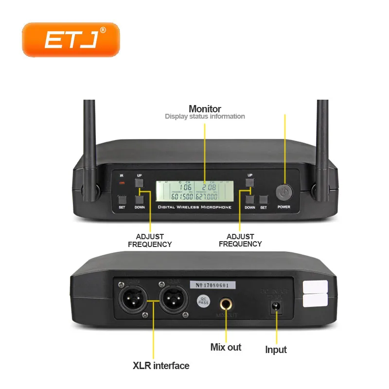 ETJ бренд UHF двойной беспроводной микрофон системы GLXD24/BETA58 GLXD4 GLXD2 микрофон для церковной сцены больше каналов, чем SLX24 PGX24