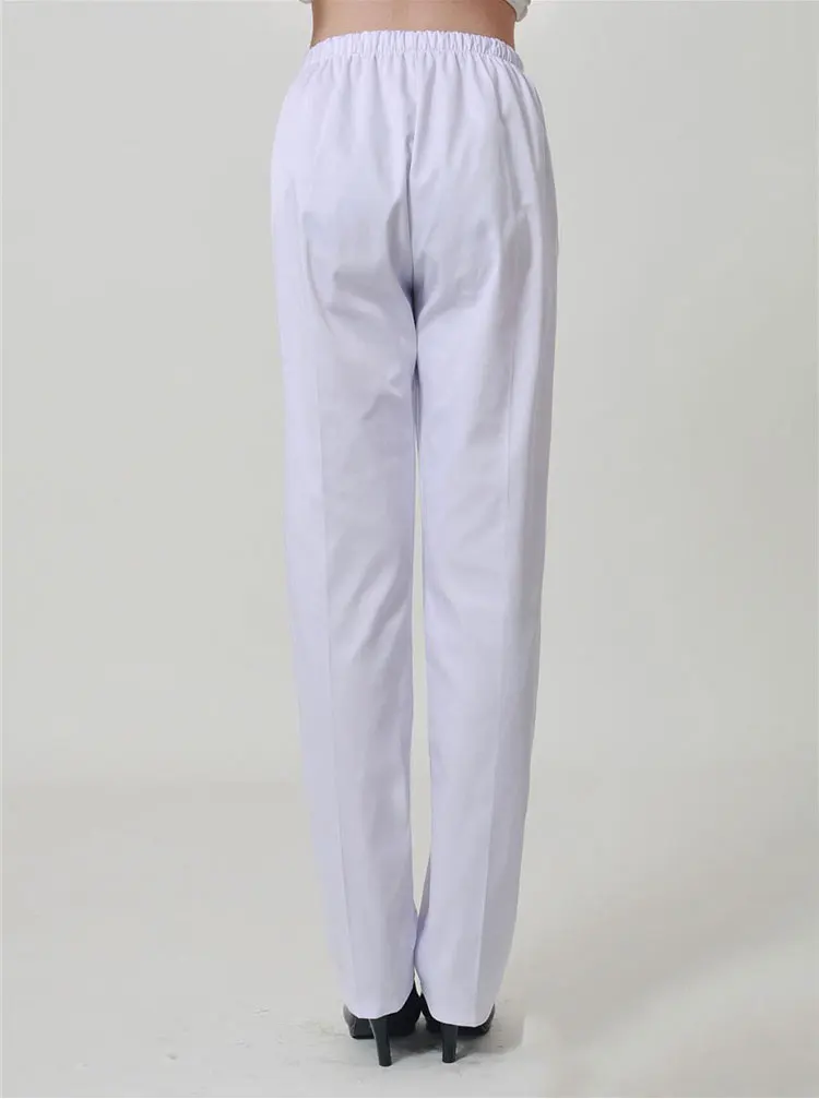 2019 Модные 100% хлопчатобумажные форменные… для медсестер Штаны Красивые свободные однотонные Высокая Талия Для женщин форма Штаны