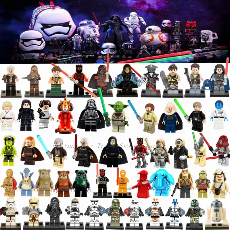 

Legoing Star Wars Figures MOC Nouveau Jedi Master Han Solo Darth Vader Yoda Stormtrooper Starwars Building Blocks Toys Legoings