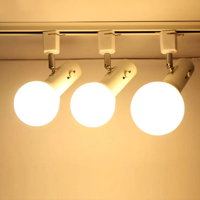 

2pcs LED Tracking Lights Led E27 Base lamp Adjusted Rail Spotlights Adjustable Angle for Hotel Restaurant Coffee Shop