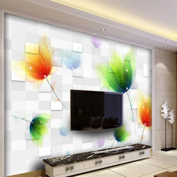

Custom 3D Fantasy Abstract Transparent Flowers Wall Cloth Background Mural Wall Paper the Living Room Home Furnishing TV Wall