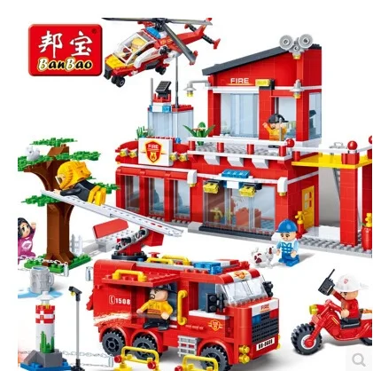 

FANKE Model Building Kits Blocks Hobbies Model Kit Toys for children Compatible Lego Lepin BB7110 1318PCS Fire Rescue J