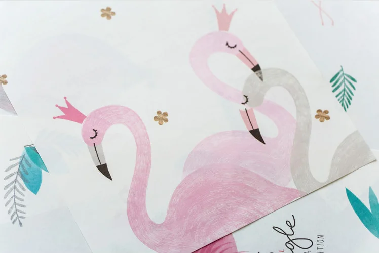 Канцелярские товары для творчества студентов 3 серии конверты и 6 листов Письмо Бумага прекрасный Фламинго конверт для детей свадебные