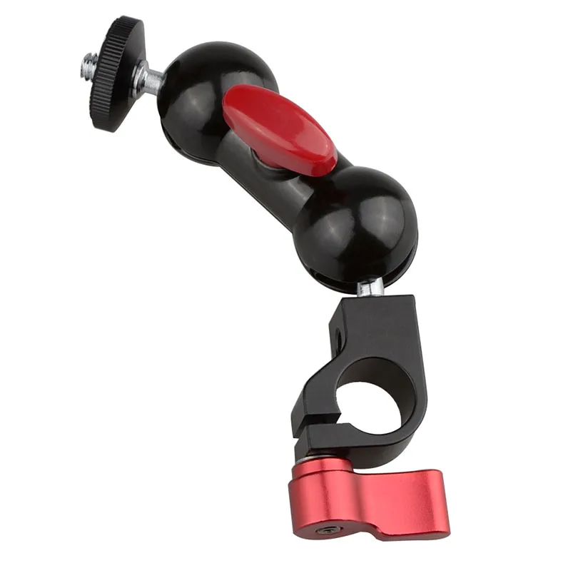 CAMVATE 360 Swivel Ball Head 14 Screw Mount for DSLR Camera Tripod + 15mm Single Rod Clamp Rail Support System C1443  (1)