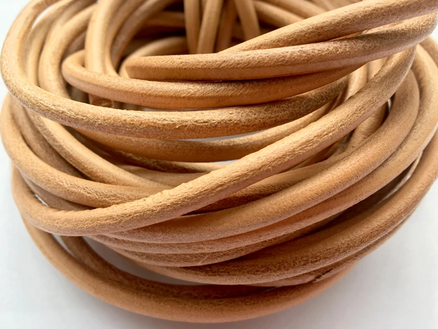 

2 3 4 5mm Real Leather Cord Round Bracelet Necklace Beading Jewelry and Craft Cord Black Brown Coffee Natural Color