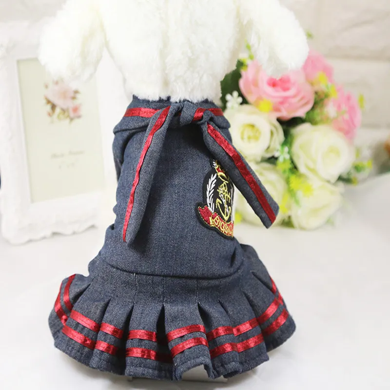 2017 Pet Clothes Small Dogs Dress Denim Skirt Jean dresses for Dog