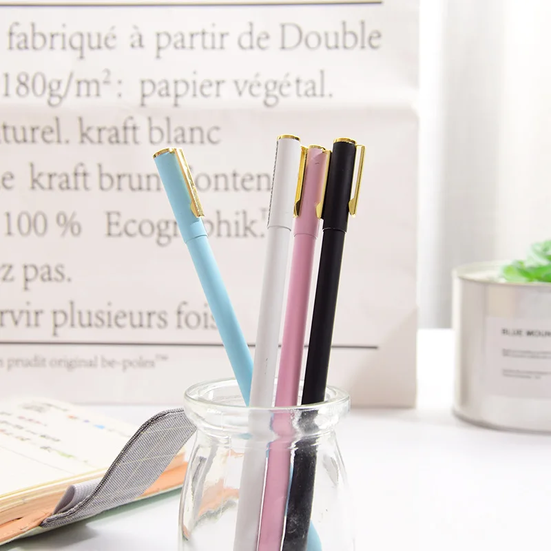 

Simple metal gel pen small fresh thin rod signature pen advertising gift pen office school writing stationery