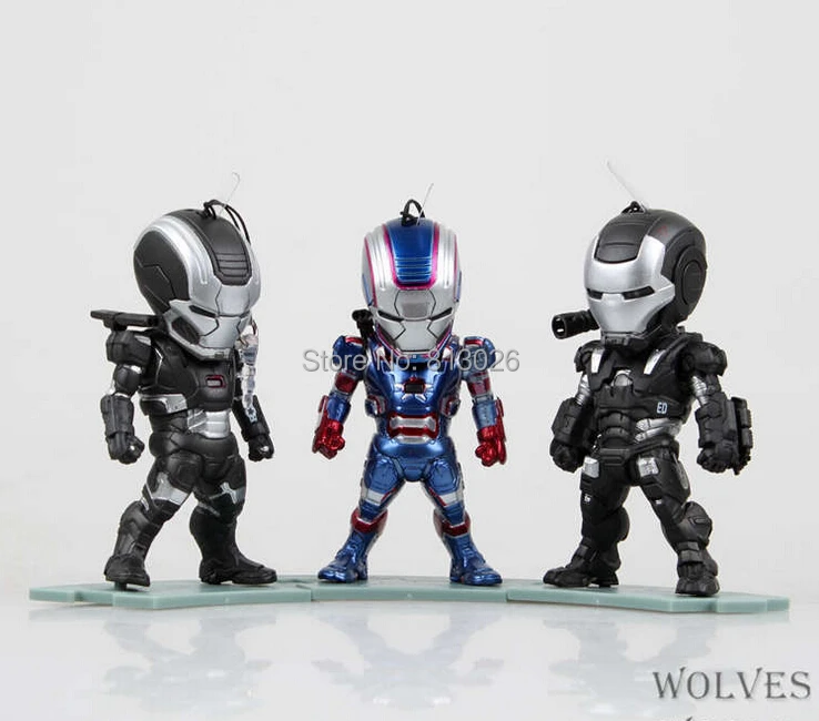 

10cm 3pcs/set Iron Man 3 Action Figure Mini light Action Figures PVC brinquedos Collection Figures toys for christmas gift