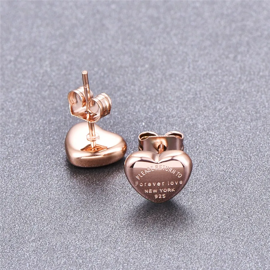Martick Lovely Heart ожерелье серьги гвоздики в форме сердца Форма модные Brincos можно