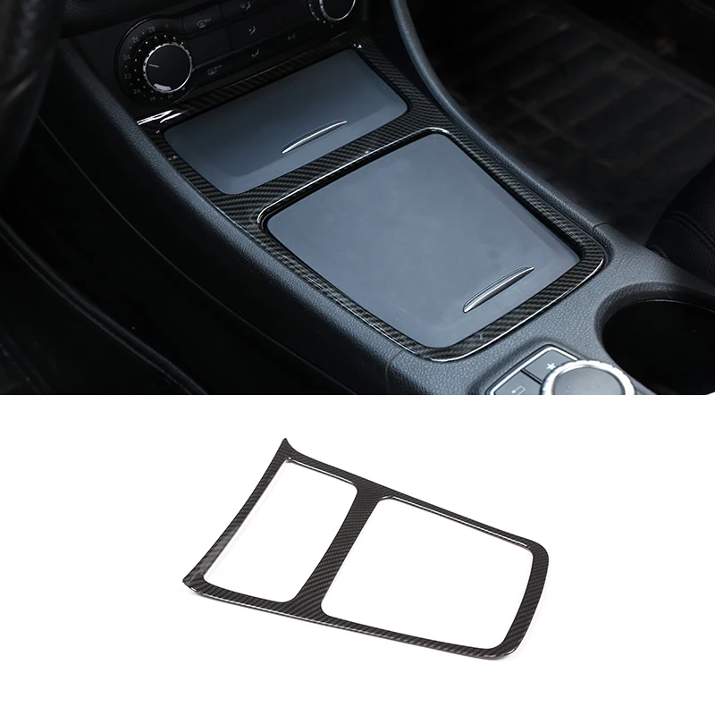 

Carbon Fiber Chrome Interior Center Storage Box Trim Ashtray Frame For Mercedes Benz CLA GLA A Class W117 C117 W176 2013-2018