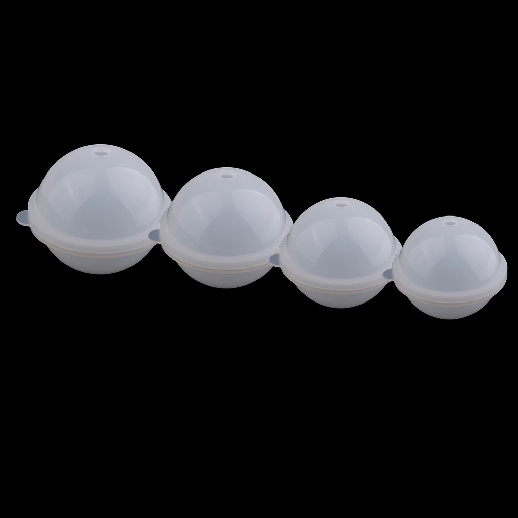 4x Silicone Large Round Sphere Balls Mould Epoxy Resin Casting DIY Ornament Jewelry Making Mold Tool 70/80/90/100mm