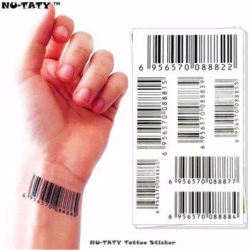 

Nu-TATY Nu Era Matrix Barcode Temporary Tattoo Body Art Flash Tattoo Sticker 17*10cm Waterproof Henna Tatoo Selfie Wall Sticker