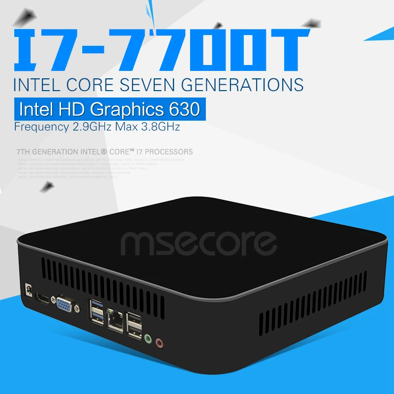 Intel Quad Core i7 7700T Mini PC Desktop Computer Windows 10 Nettop NUC barebone system Kabylake
