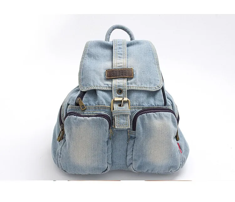 IPinee темно-синий женский Школьный рюкзак, повседневный джинсовый стиль, Женская дорожная сумка через плечо для подростков