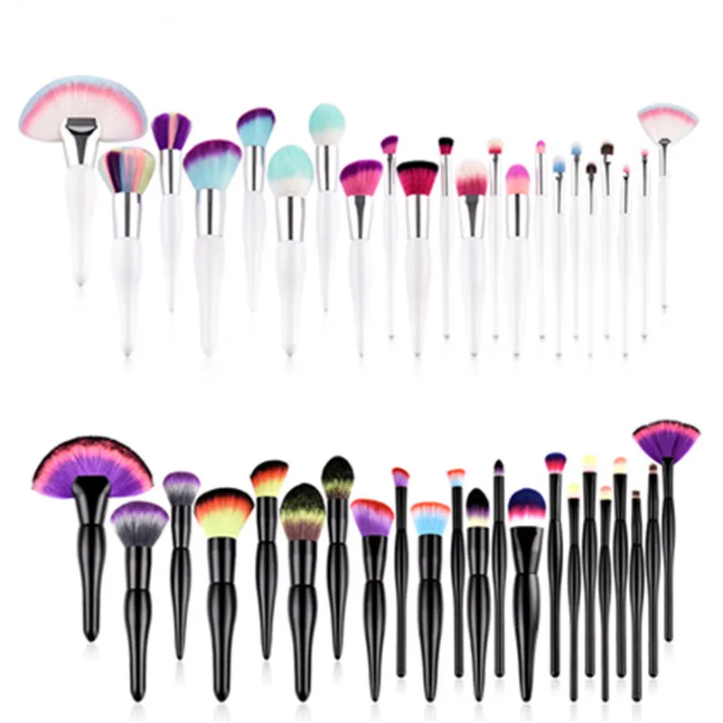 

22Pcs Face Eye Makeup Brushes Set Contour Lip Fan Blush Concealer Foundation Powder Brush Beauty Hair Large Min Kabuki Brush