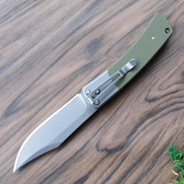 جنزو G7472 58-60hrc 440c مقبض g10 أو الخشب الطي سكين بقاء التخييم أداة الصيد سكين جيب التكتيكي edc أداة الهواء