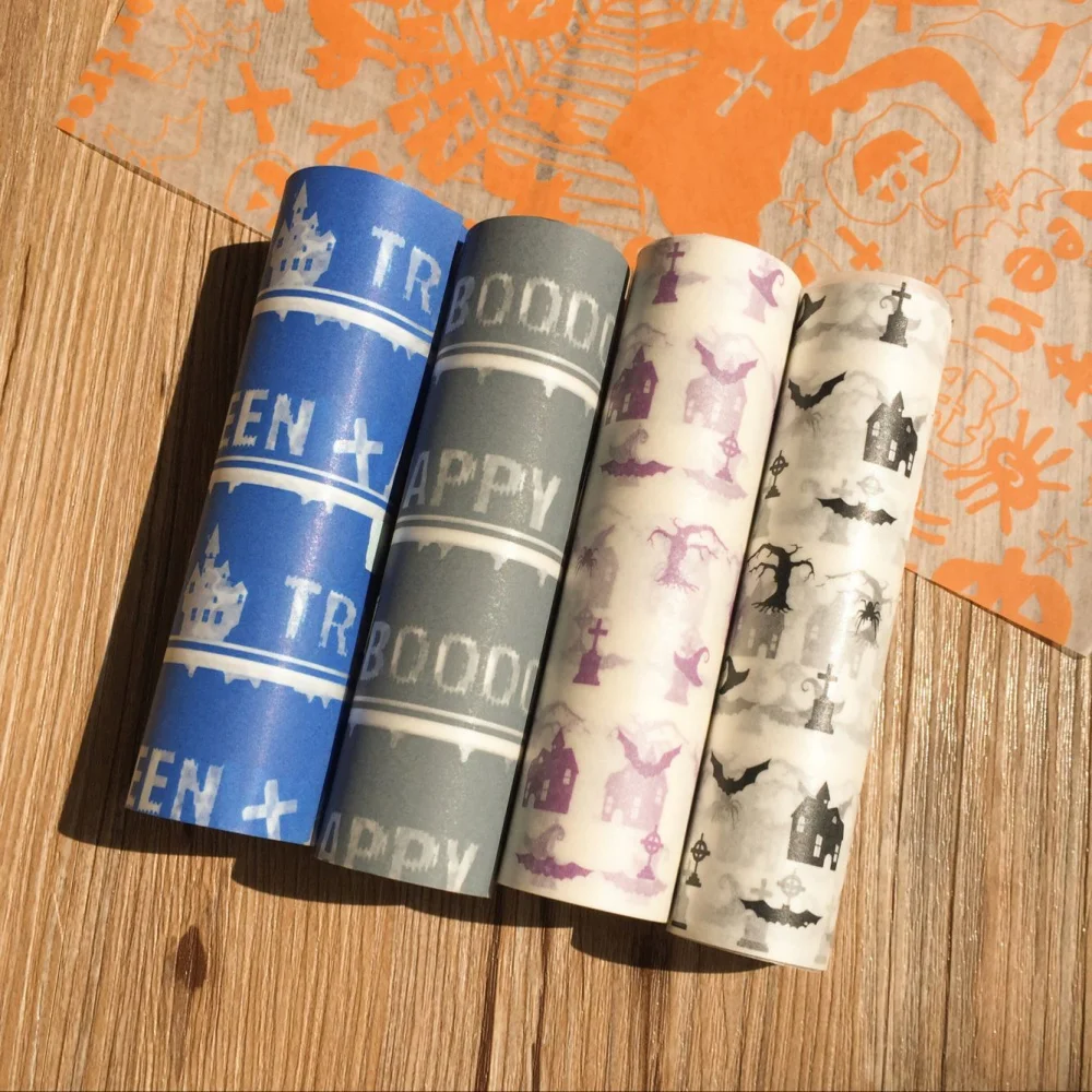 

80pcs Halloween Wax Paper Food Colored Candy Wax Baking Greaseproof Wrapping Paper 12.5*25cm