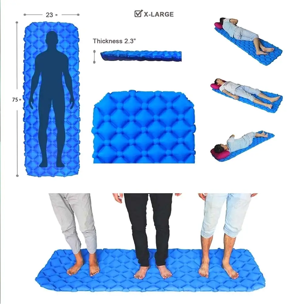 

Hot Selling Sleeping Pad Ultralight Compact Backpacking Air Pad Inflatable Portable Hiking Mattress