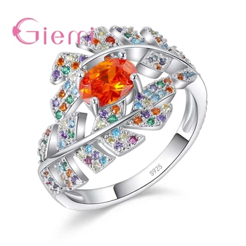 

Hot Sell Colorful Crystal 925 Sterling Silver Rings For Women Charm Timbre For Female Friends Birthday Popular Gifts