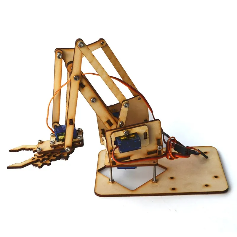 New Hot 4DOF Wood Arm Mechanical Arm Kit with SG90 Servo for Arduino Light For RC Toys Models Mass Production DIY Robot Parts New Hot 4DOF Wood Arm Mechanical Arm Kit with SG90 Servo for Arduino Light For RC Toys Models Mass Production DIY Robot Parts