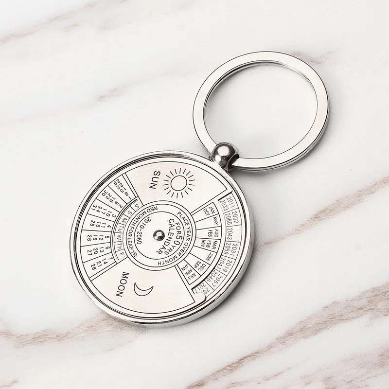 

Best Gift 2010 To 2060 Years Calendar Metal Key Chain Calendar Keyring Keychain Silver Alloy Key Chain Board Games Key Ring