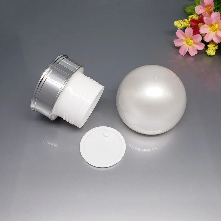 Round Ball Empty Bottle Set White Cream Jar 5g 15g 30g 50g Cosmetic Containers Bottle Skin Care Products Packing  Sample Bottle  (11)