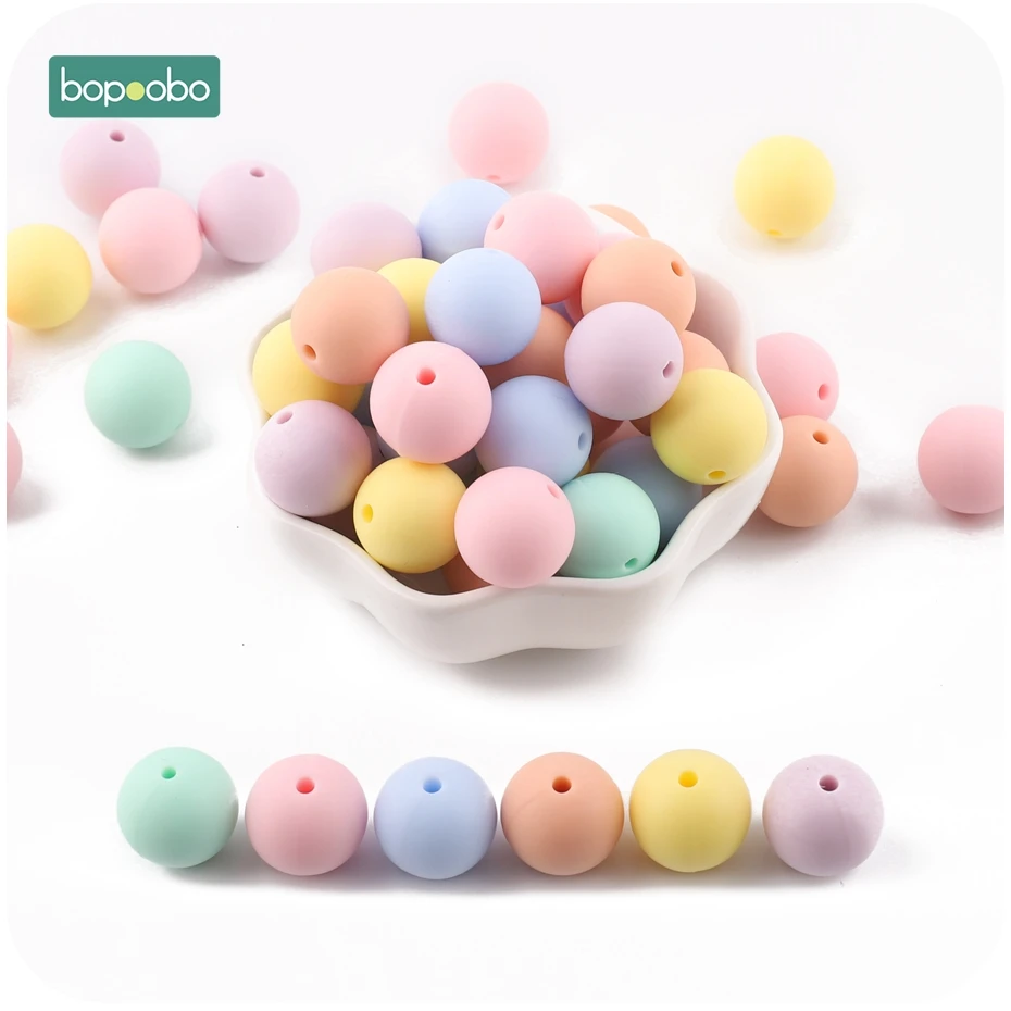 Bopoobo 20 мм Детские Силиконовые Бусины 10 шт. конфеты цвет укусы еда класс прорезывания зубов интимные аксессуары DIY кормящих ювелирные