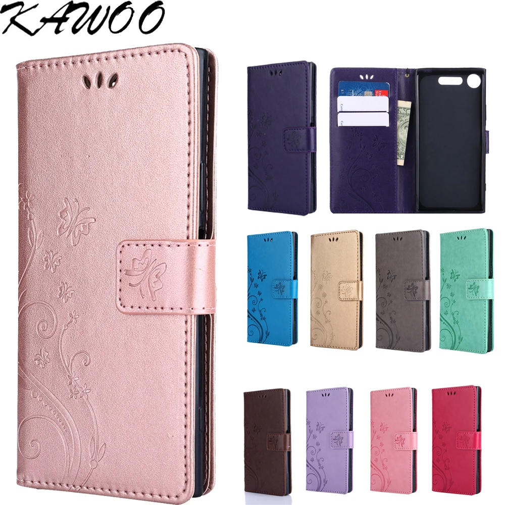Luxury Letaher Wallet Card Slots Butterfly Patterned Case For Sony Xperia XA1 XZ1 Mini Compact Z1 Mini XZ1 Cover Capa Coque1