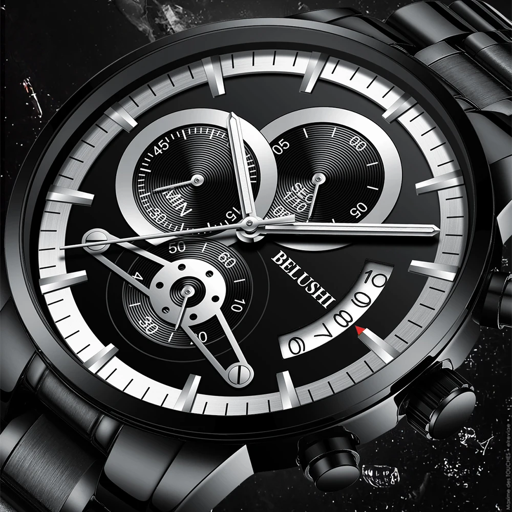 Кварцевые часы лучший бренд Роскошные мужские часы модные мужские наручные часы из нержавеющей стали Relogio Masculino повседневные спортивные часы