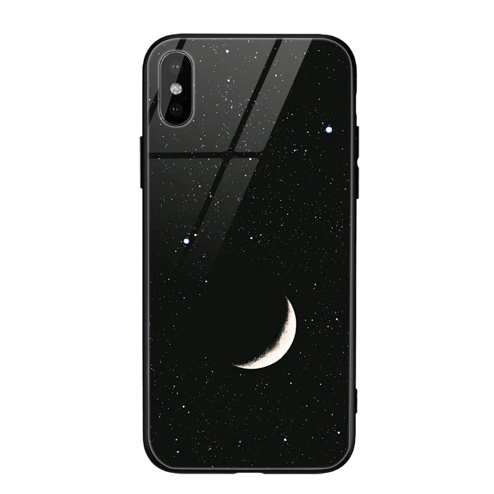 Стеклянный чехол для телефона для iPhone 11X7 8 10 6 s XS Star Space чехол для iPhone 8 7 6 6s Plus X противоударный чехол силиконовый Coque 6 - Цвет: Style 7