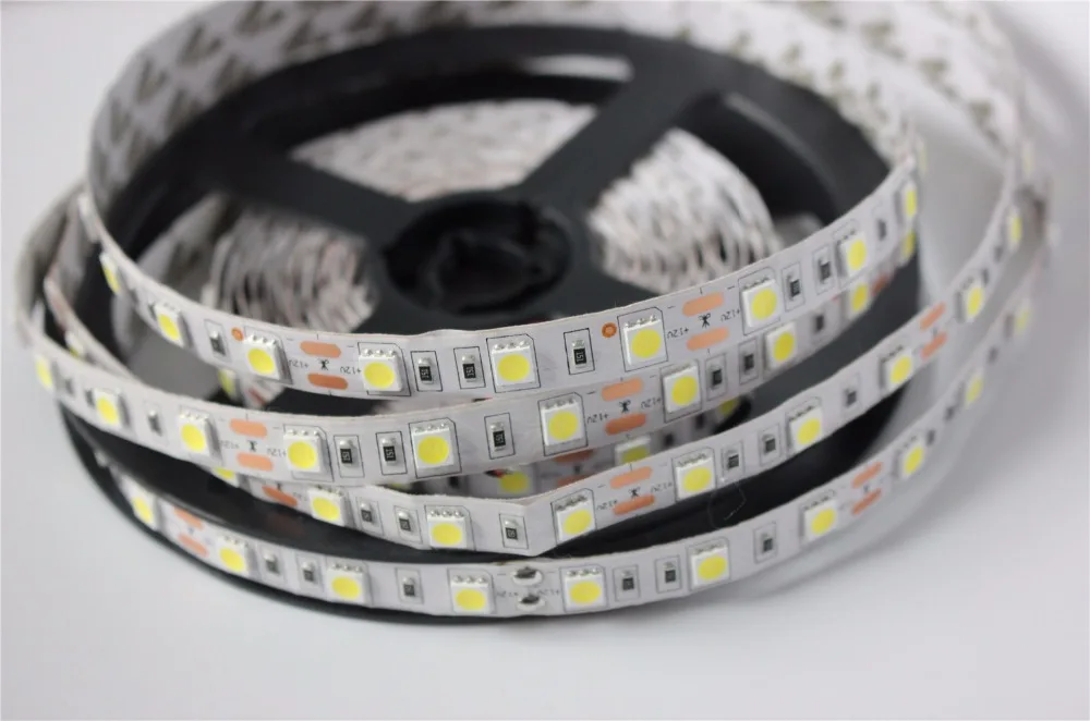 SMD 5050 светодиодные ленты 5 м светодио дный 60 led/m DC 12 В в В 24 гибкие лента Диодная клейкие RGB белый теплый красный зеленый синий желтый свет