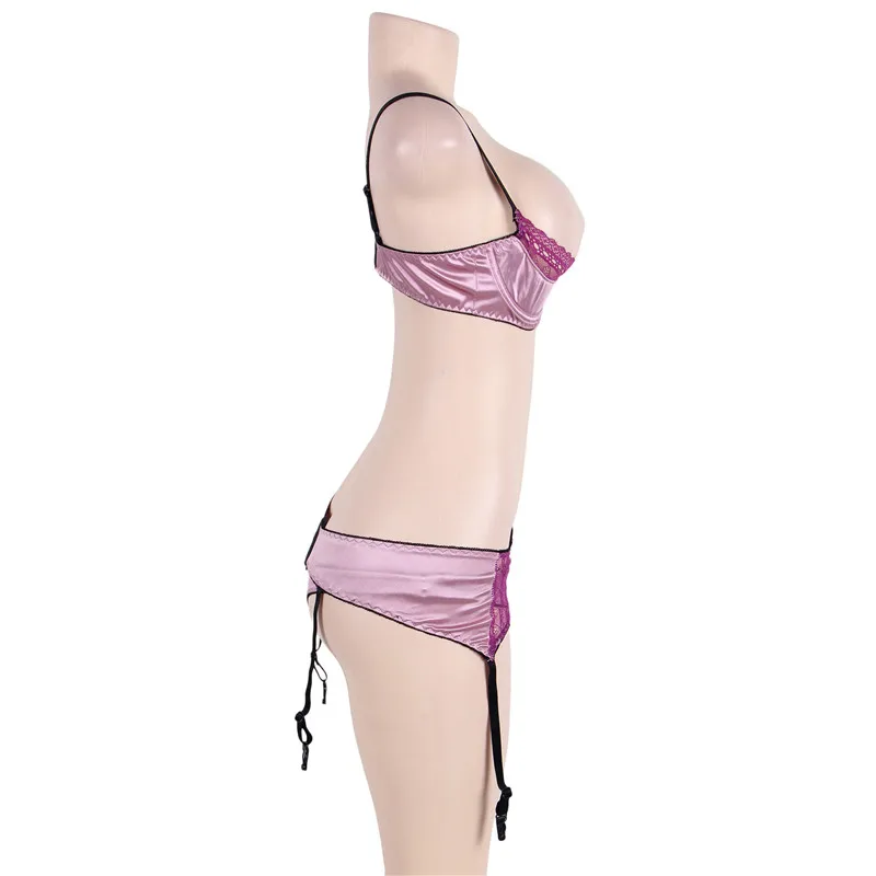 Plus Size Sexy Erotic Underwear Underwire Open Cup Bra Set Lingerie with Garters M~5XL Sex Clothes G-String Plus Size Sexy Erotic Underwear Underwire Open Cup Bra Set Lingerie with Garters M~5XL Sex Clothes G-String