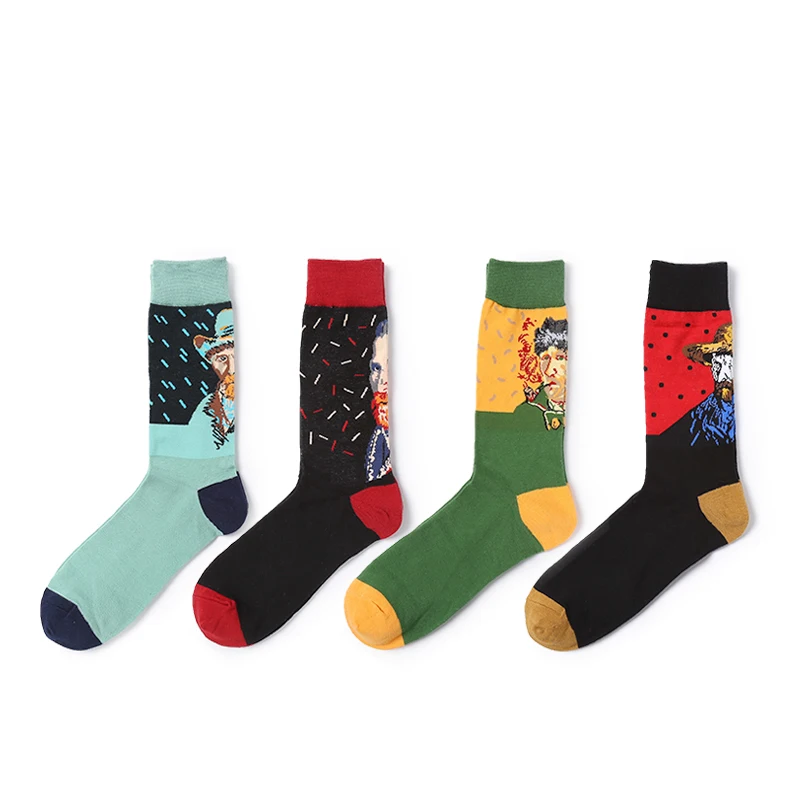 Venlarain 2019 Новый Личные носки оптовая продажа в стиле ретро женские хлопковые носки знаменитой картины серии Носки белья Носок