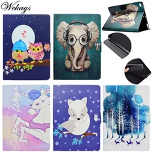 Wekays For Apple IPad 9.7 inch 2017 Ultrathin Cartoon Unicorn Leather Stand Case For IPad 9.7 2017 A1822 A1823 Tablet Cover Case