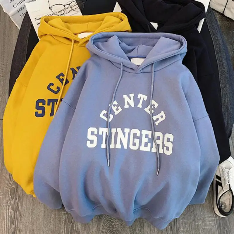  Zuolunouba Winter Thick Section Women's Clothing Print Letter Harajuku Women Hoody Sweatshirt Fashi