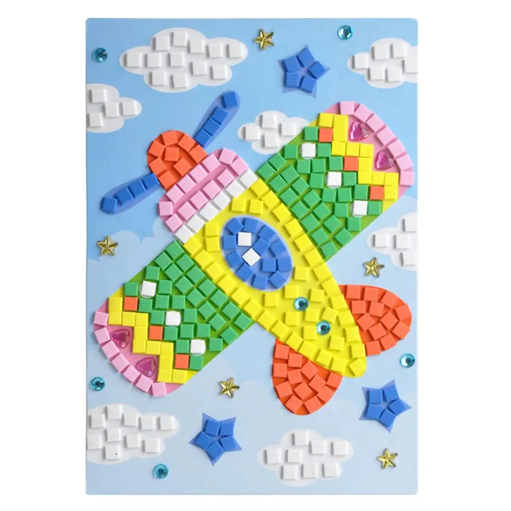 3D изысканные наклейки эва детские образовательные игрушки мультфильм животных Мозаичный Кристалл головоломки наклейки на головоломки игрушка для рисования - Цвет: Multicolor