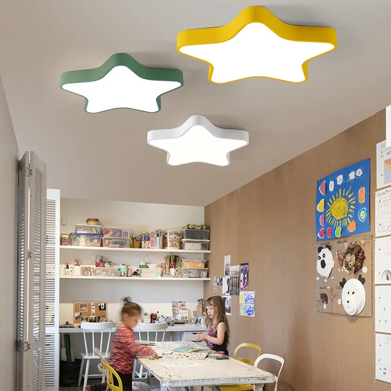 Creative Warm Stars Bedroom Led Ceiling Lamp Romantic Simple Boys