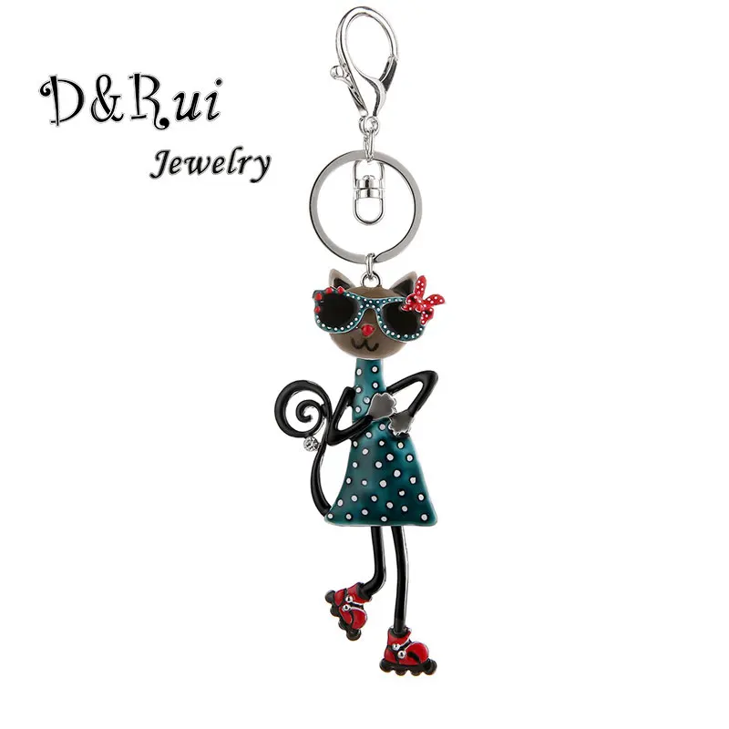 

Cute Cat Keychain & Pendant Women Key Ring Holder Key Chains For Handbag and Car Handmade Animal Rings Keychains Girl Gift 2019