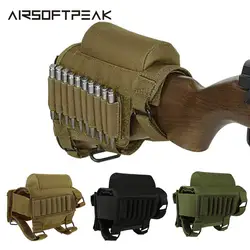 Airsoftpeak Тактический пуля держатель разгрузка винтовка Pad приклад нейлон 7 раундов открытый патроны Перевозчик Замена сумка Регулируемый