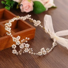 Youlapan HP129 свадебное украшение на голову из жемчуга со стразами для невесты тиара свадебное украшение ручной работы свадебная прическа аксессуары