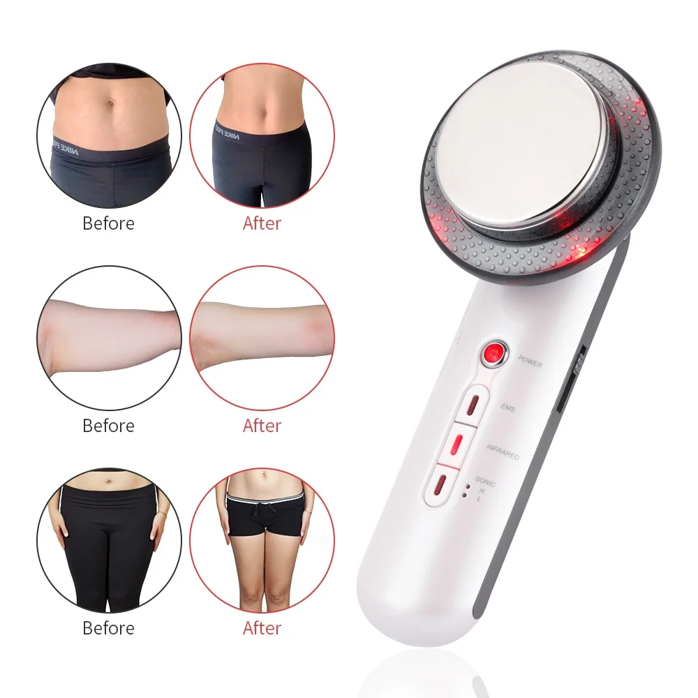 Perda de Peso Queimador de Gordura Ultra-som Cavitação Rosto Corpo Emagrecimento Massageador Lipo Máquina Terapia Ultra-sônica Infravermelho Galvânico Ems 7 Utensílios de cuidado facial
